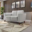 Ver imagem 5 de Sofá 2 Lugares Sala de Estar Recepção 1,45M Russia Couro Branco - Gran Belo