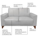 Ver imagem 2 de Sofá 2 Lugares Sala de Estar Recepção 1,45M Russia Couro Branco - Gran Belo