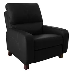 Poltrona do Papai Reclinável Manual Viena Two Way Couro Preto - Gran Belo - 1