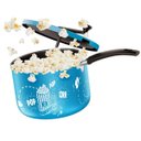 Ver imagem 3 de Pipoqueira de Alumínio Antiaderente com Cabos de Baquelite e Fundo Retificado Azul 22Cm