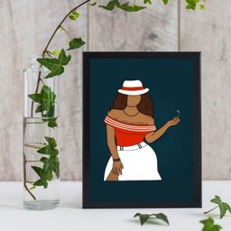 Quadro Maria Navalha Malandra 33x24cm - com vidro:Madeira branca - 2