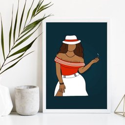 Quadro Maria Navalha Malandra 33x24cm - com vidro:Madeira branca - 1