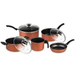 Conjunto de Panelas de Alumínio com Antiaderente Santiago Cobre - 5 Peças