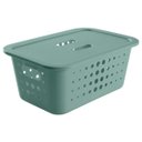 Ver imagem 1 de Cesta Organizadora de Polipropileno Empilhável com Tampa Verde Eucalipto M 5L