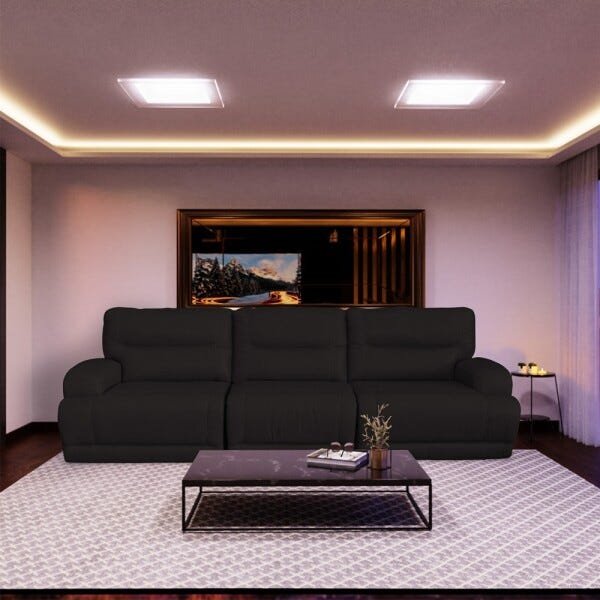 Sofá 3 Lugares Jacarta Reclinável Elétrico 2,71M Couro Marrom - Idea Relax - 5