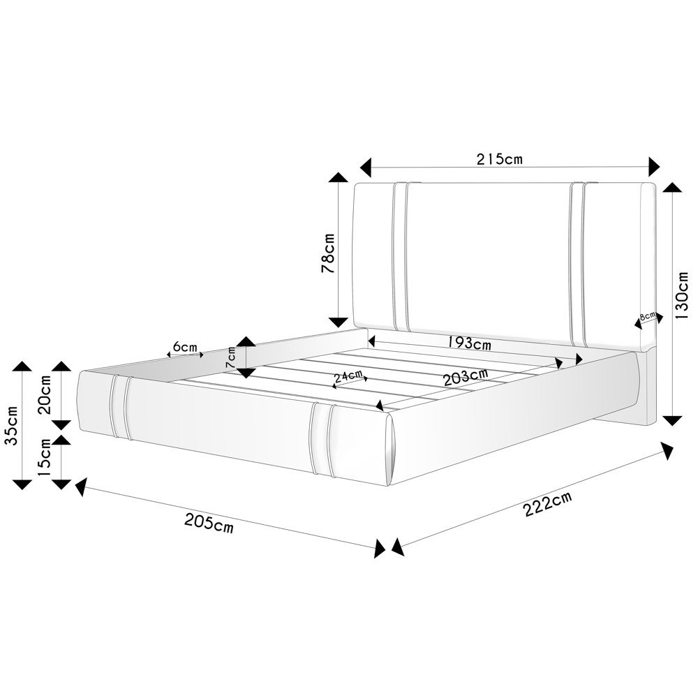 Cama King Flutuante com Cabeceira 195cm Lyra S05 Linho Bege - Mpozenato - 4