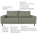 Ver imagem 2 de Sofá 03 Lugares Sala de Estar Recepção 240cm Bipartido Brad Couro Fendi G58 - Gran Belo