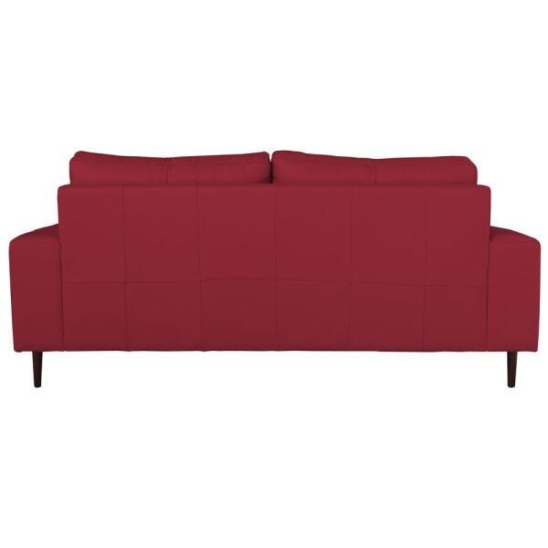 Sofá 03 Lugares Sala de Estar Recepção 240cm Bipartido Brad Couro Vermelho G58 - Gran Belo - 6