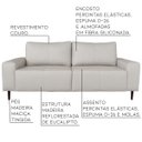 Ver imagem 2 de Sofá 04 Lugares Sala de Estar Recepção 260cm Bipartido Brad Couro Off White G58 - Gran Belo