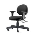 Ver imagem 1 de Cadeira 323 com Bracos Assento Courino Preto Base Metalica - 54840