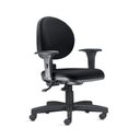 Ver imagem 2 de Cadeira 323 com Bracos Assento Courino Preto Base Metalica - 54840