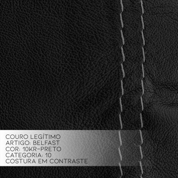 Sofá 3 Lugares Jacarta Reclinável Elétrico 3,36M Couro Preto com Porta Copos - Idea Relax - 4