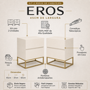 Ver imagem 2 de Kit Mesa de Cabeceira Eros 45cm Off White MDF Pés Ferro Dourado