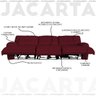 Sofá 3 Lugares Jacarta Reclinável Elétrico 2,90M Couro Vermelho - Idea Relax - 3