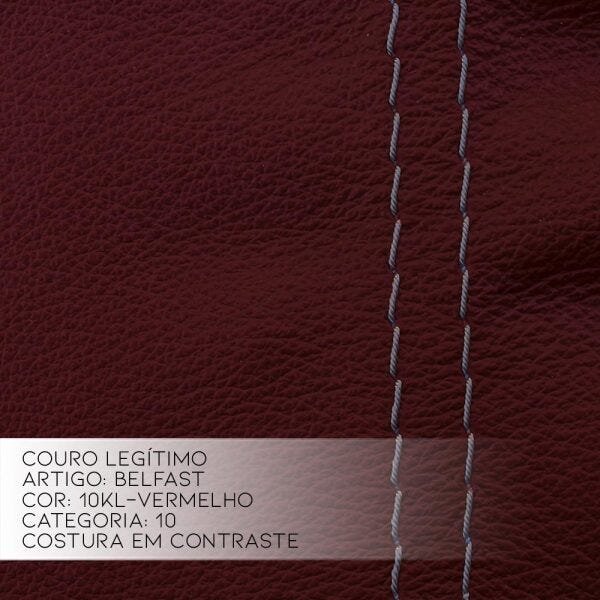 Sofá 3 Lugares Jacarta Reclinável Elétrico 2,90M Couro Vermelho - Idea Relax - 4