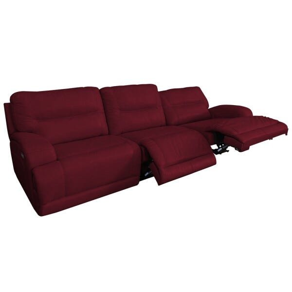 Sofá 3 Lugares Jacarta Reclinável Elétrico 2,90M Couro Vermelho - Idea Relax - 1