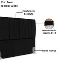 Ver mais imagens de Cabeceira e Recamier Bau Casal 140 Cm Dalia Suede Preto Artte