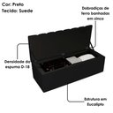 Ver imagem 7 de Cabeceira e Recamier Bau Casal 140 Cm Dalia Suede Preto Artte