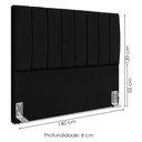 Ver imagem 6 de Cabeceira e Recamier Bau Casal 140 Cm Dalia Suede Preto Artte