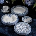 Ver imagem 1 de Jogo 6 Pratos Rasos Jantar 28cm Tramontina Azzura Porcelana Decorada Floral Azul Mesa Posta