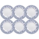 Ver imagem 4 de Jogo 6 Pratos Rasos Jantar 28cm Tramontina Azzura Porcelana Decorada Floral Azul Mesa Posta