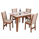 Ver imagem 1 de Conjunto Mesa Retangular Sophia com 4 Cadeiras Melina Fosca Asgard Bege Naturalle e Off White