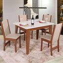 Ver imagem 4 de Conjunto Mesa Retangular Sophia com 4 Cadeiras Melina Fosca Asgard Bege Naturalle e Off White