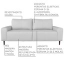 Ver imagem 2 de Sofá 04 Lugares Sala de Estar Recepção 260cm Bipartido Brad Couro Branco G58 - Gran Belo