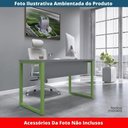 Ver imagem 2 de Mesa Escritório P25 Tub Pandin 120 Cm (larg) Tampo Mdp Grafito Pé Aço Tubular Verde Mirô