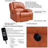 Poltrona do Papai Reclinável Elétrica com Massagem Magnum Couro (PU) Caramelo - Gran Belo - 2