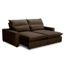 Ver imagem 4 de Sofa 2 Lugares Retrátil Reclinavel 200cm Veludo Marrom Andreza