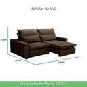 Ver imagem 3 de Sofa 2 Lugares Retrátil Reclinavel 200cm Veludo Marrom Andreza