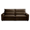 Ver imagem 2 de Sofa 2 Lugares Retrátil Reclinavel 200cm Veludo Marrom Andreza
