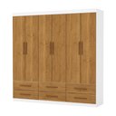 Ver imagem 2 de Guarda-Roupa Havana 6 Portas 6 Gavetas Multimóveis CR35552 Branco/Cinamomo