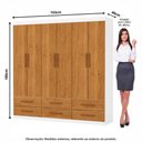 Ver imagem 4 de Guarda-Roupa Havana 6 Portas 6 Gavetas Multimóveis CR35552 Branco/Cinamomo