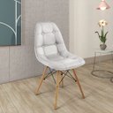 Ver imagem 5 de Kit 4 Cadeiras Decorativas Sala e Escritório Cadenna (pu) Branca - Gran Belo