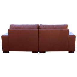Sofá 4 Lugares Bipartido Sala de Estar 2,60M Milano Couro Caramelo - Gran Belo - 6