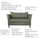 Ver imagem 2 de Sofá 2 Lugares Decorativo Sala de Estar 1,20M Pés Palito Lubbock Couro Fendi - Gran Belo