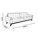 Ver imagem 2 de Sofá 3 Lugares Sala de Estar Eros 2,10M Veludo Base Fixa - Gran Belo