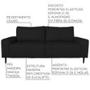 Ver imagem 2 de Sofá 04 Lugares Sala de Estar Recepção 260cm Bipartido Brad Couro Preto G58 - Gran Belo