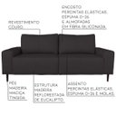 Ver imagem 2 de Sofá 04 Lugares Sala de Estar Recepção 280cm Bipartido Brad Couro Marrom G58 - Gran Belo