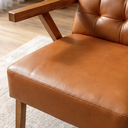 Ver imagem 2 de Conjunto 2 Poltronas Corino Zara Capitone Moderna Decorativa Braços Assimétricos 64cm para Sala Escr