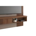 Ver imagem 4 de Rack Bancada C/ Painel P/ Tv até 65 Pol Jade Ripada 180x183cm Buriti/fendi - Caemmun