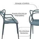 Ver imagem 3 de Kit 5 Cadeiras Decorativas Sala e Cozinha Feliti (Pp) Verde Petróleo - Gran Belo