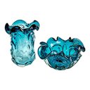 Ver imagem 2 de Kit 2 Pçs Centro de Mesa + Vaso de Cristal Murano Azul Turquesa Tiger Gifts Jantar Casamento Festa E