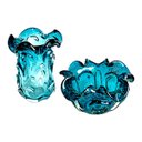 Ver imagem 5 de Kit 2 Pçs Centro de Mesa + Vaso de Cristal Murano Azul Turquesa Tiger Gifts Jantar Casamento Festa E