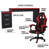 Conjunto Playerxtreme Pro Mesa e Cadeira Gamer Preto Texturizado/Vermelho - Gran Belo - 3
