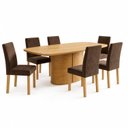 Ver imagem 2 de Conjunto de Sala de Jantar 6 Lugares Mesa 180x90cm e Cadeiras Diana e Espanha Marrom