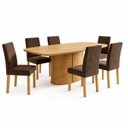 Ver imagem 3 de Conjunto de Sala de Jantar 6 Lugares Mesa 180x90cm e Cadeiras Diana e Espanha Marrom