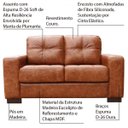 Ver imagem 2 de Sofá 2 Lugares Sala de Estar 1,50M Milão Couro Marrom Envelhecido - Gran Belo